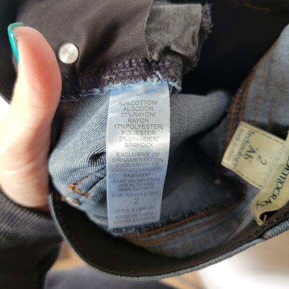 Democracy Dark Wash "Ab"solution Ankle Slim Stretch Skinny Jeans Size 2 - Picture 10 of 12